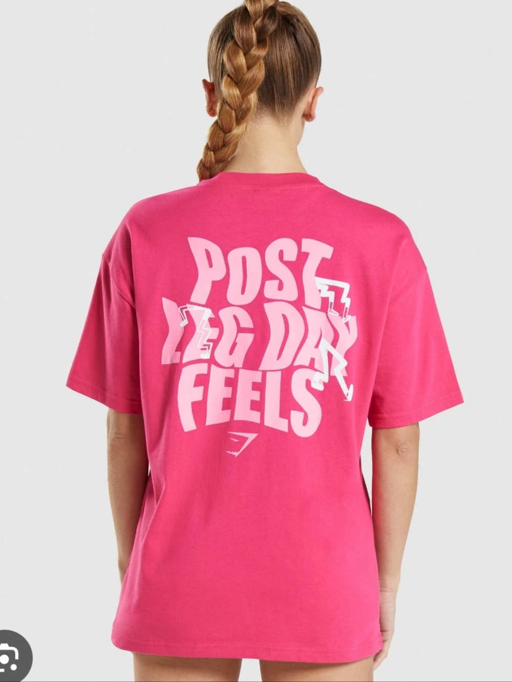 Gymshark Post Leg Day Feels Hot Pink Crew Neck Tee